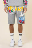 FLOWER PUFF PRINT SHORT